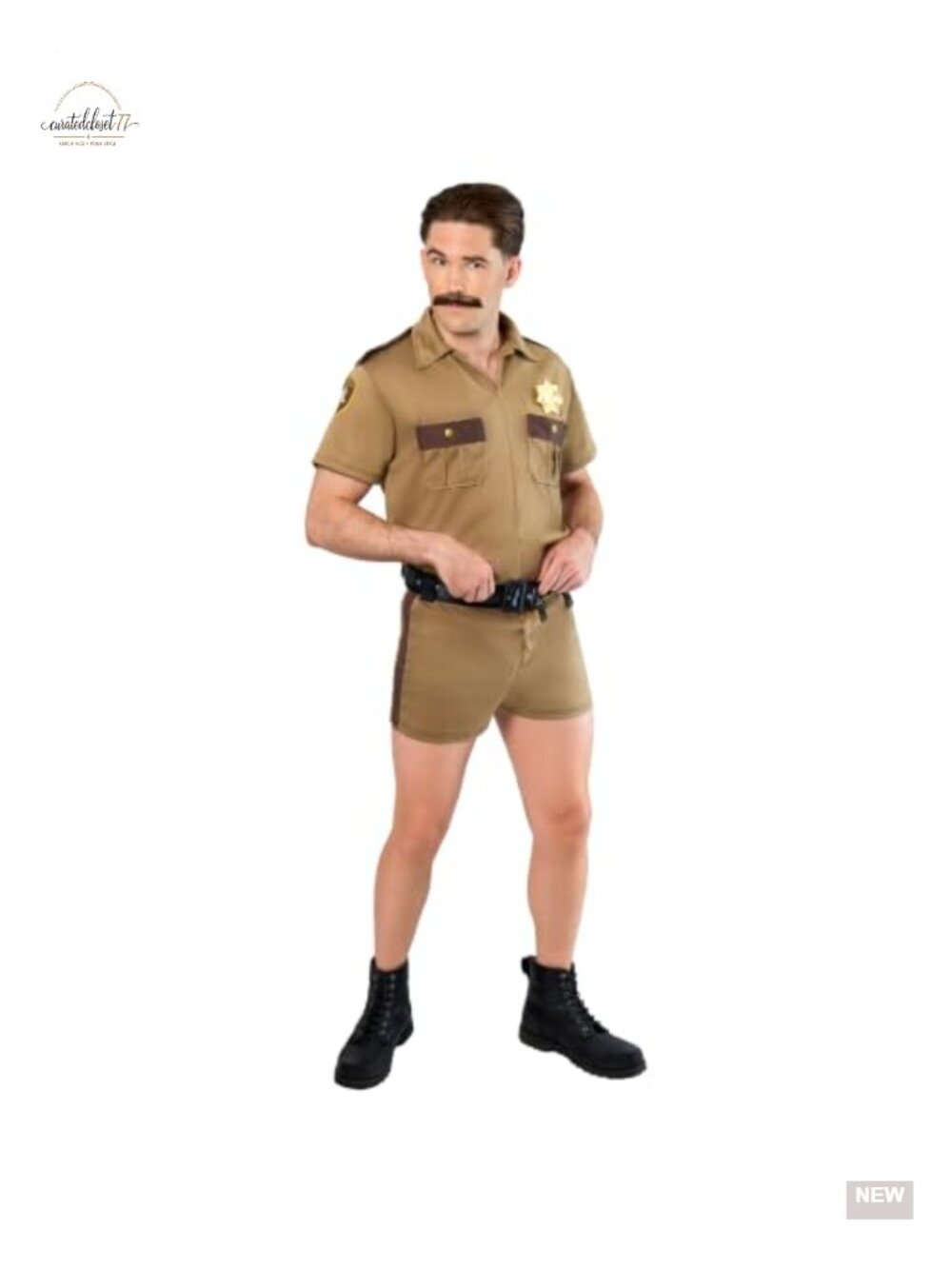Men's Reno 911 Lt. Dangle Costume Shirt Shorts Badge Belt